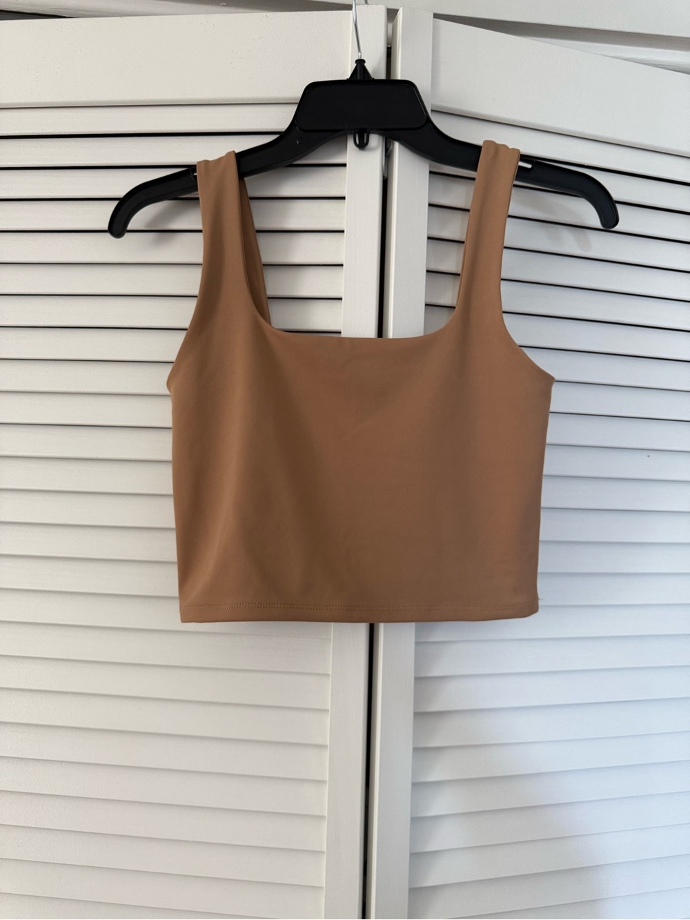 Express Brown Square Neck Crop Top